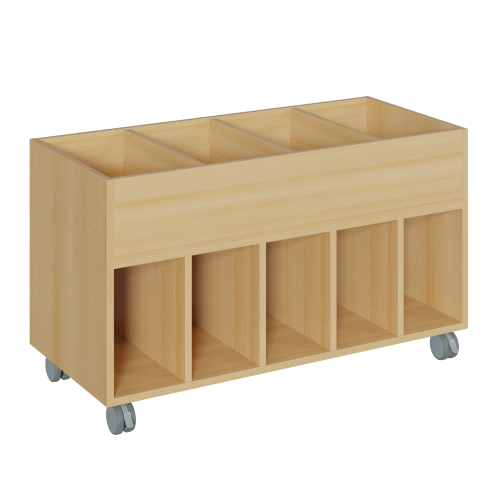 Produkt Bild B&uuml;chertrog, 4+5 F&auml;cher, fahrbar BM 4 64F