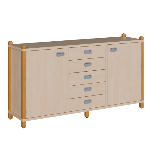 Produkt Bild Stollenraumteilerschrank, 5 Sch&uuml;be und 2 T&uuml;ren 1608 051 00