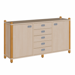 Produktbild Stollenraumteilerschrank, 5 Sch&uuml;be und 2 T&uuml;ren 1608 051 00