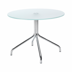 Produktbild Rundtisch mit Spinnengestell und Milchglas 