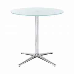 Produktbild Rundtisch mit 4-armigem Fu&szlig;kreuz und Milchglasplatte 