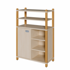 Produktbild Stollen-Schrank mit einseitiger T&uuml;r und 3 offenen F&auml;chern, offener Regalaufsatz 8212 024 00