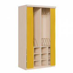 Produktbild Liegepolsterregal mit Vorhang, 227 cm hoch, oben Polster, unten Bettzeugf&auml;cher KLPV 12 H