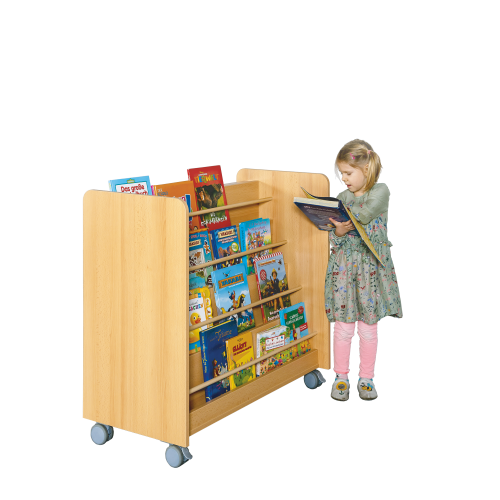 Produkt Bild Wendebibliothek doppelseitig, fahrbar KWB1-D