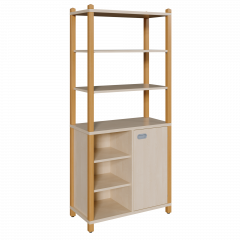 Produktbild Stollen-Schrank mit einseitiger T&uuml;r und 3 offenen F&auml;chern, hoher offener Regalaufsatz 8218 023 00