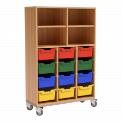 Produktbild Schrank mit 12 hohen Sch&uuml;ben und 4 F&auml;cher oben RUB12
