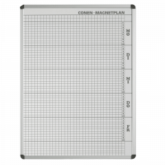 Produktbild Plantafel mit Personalplan und Stundenraster aus beschreibbarer Premium Stahlemaille, wei&szlig; 