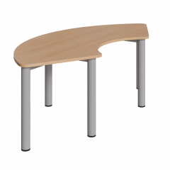 Produktbild Drittelkreistisch mit Rundrohrf&uuml;ssen, Melaminharzplatte TI 200R60