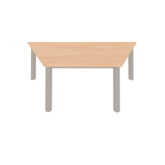 Produktbild Trapeztisch, mit Chromgestell und Rundfu&szlig; 