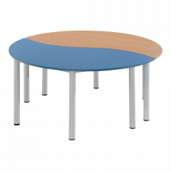 Produktbild &bdquo;halbrunder Wellentisch&ldquo; SoooRounD Basic II, mit Vollkernplatte 