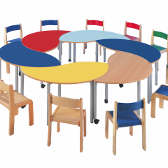 Produktbild Swing-It "Steely" Halbrundwellentisch, h&ouml;henverstellbar WI-126SHR-H