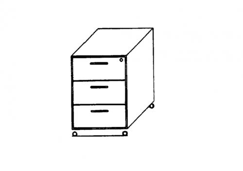 Produkt Bild Rollcontainer fahrbar mit Zentralverriegelung CUC333