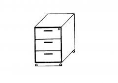 Produktbild Rollcontainer fahrbar mit Zentralverriegelung CUC333