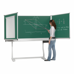 Produktbild Fahrbare Federzugtafel aus Premium Stahlemaille, gr&uuml;n 