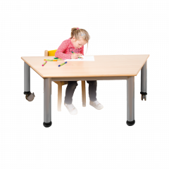 Produktbild Fahrbarer trapezf&ouml;rmiger Tisch, Platte mit Schichtstoff 