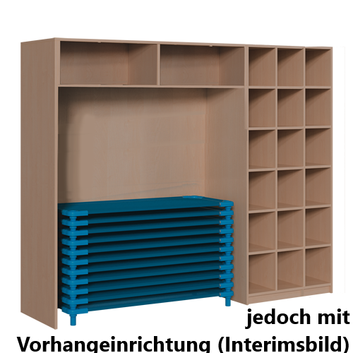 Produkt Bild Regal f&uuml;r Stapelliegen mit Vorhangeinrichtung 121 408 20VE