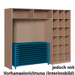 Produktbild Regal f&uuml;r Stapelliegen mit Vorhangeinrichtung 121 408 20VE