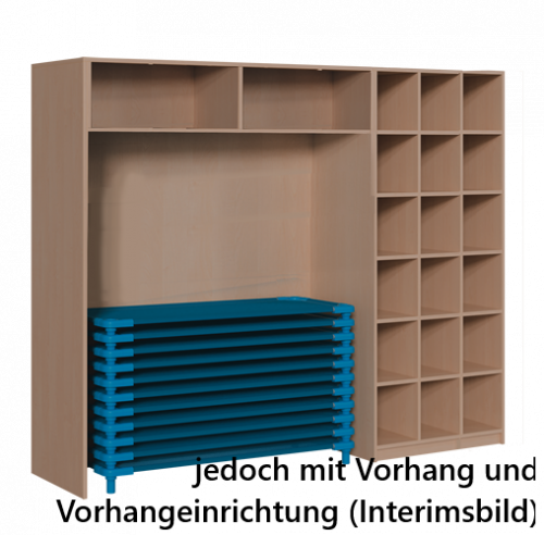 Produkt Bild Regal f&uuml;r Stapelliegen mit Vorhangeinrichtung 121 408 20V