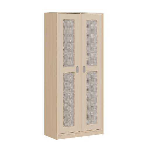 Produkt Bild Bettzeugschrank mit 2 Lochblecht&uuml;ren und 12 F&auml;chern 