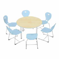 Produktbild Rundtisch mit Rundrohrfu&szlig; von 60 mm, Melaminplatte mit ABS-Kante TIR3R60