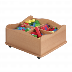 Produktbild fahrbare B&uuml;cher- und Spielekiste mit Wellenformkontur 