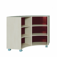 Produktbild Korpus-Regal auf 1/4-Kreis-Grundri&szlig;, R&uuml;ckwand aus farbiger Plexiglasplatte 1012 503 00