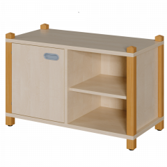 Produktbild Stollen-Schrank mit einseitiger T&uuml;r und 2 offenen F&auml;chern 