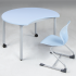Produkt Bild Tisch PAC mit Körperausschnitt, fahrbarer Schultisch mit melaminharzbeschichteter Tischplatte 