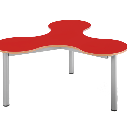 Produkt Bild Kleeblatt Dreiertisch Schultisch mit Melaminplatte, höhenverstellbar 