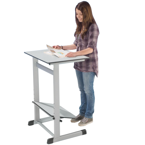 Produkt Bild Schülertisch zum Sitzen und Stehen mit Fußstütze 