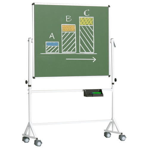 Produkt Bild Fahrbare Tafel aus Stahl mit Vierkantgestell, Serie 9 ST, grün 