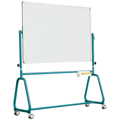 Productimage Fahrbares Whiteboard aus Stahl mit Rundrohrgestell, Serie 6 STW