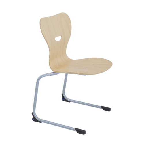 Produkt Bild Freischwinger Schulstuhl mit Sperrholz Sitzschale 