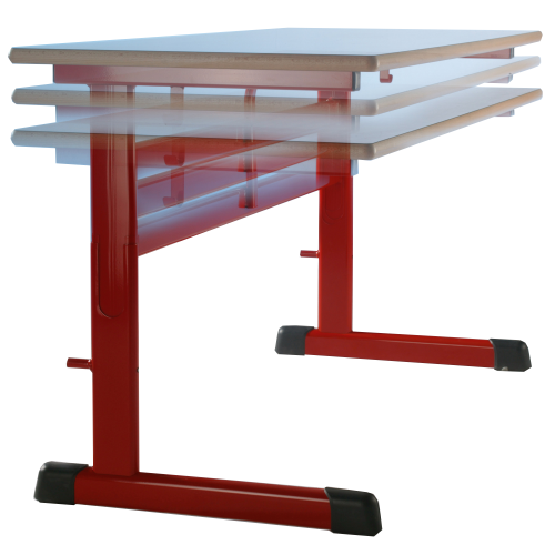 Produkt Bild Einer-Schülertisch Modell TH-E-PU, höhenverstellbar, Tischplatte Melamin mit PU-Kante 