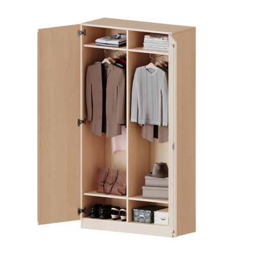 Produkt Bild Garderobenschrank mit Spiegel und Garderobenstange, 5 Ordnerhöhen - Serie evo180 