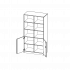 Produkt Bild Schrank, 5 Ordnerhöhen, Türen unten (2 OH), oben 3 offene Fächer - Serie evo180 