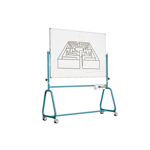 Produkt Bild Fahrbares Whiteboard aus Premium Stahlemaille mit Rundrohrgestell, Serie 6 EW 6/152 EW