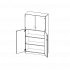 Produkt Bild Schrank, 5 Ordnerhöhen, Türen unten (3 OH), oben 2 Vitrinentüren - Serie evo180 