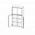 Produkt Bild Kombischrank, 5 Ordnerhöhen, Drehtüren unten (3 OH), Glasschiebetüren oben (2 OH) - Serie evo180 