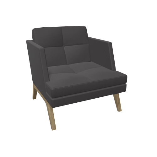 Produkt Bild 1er Sessel Ona mit Holzgestell & niedriger Lehne 